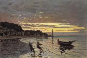 Claude Monet Towing of a Boat at Honfleur oil painting